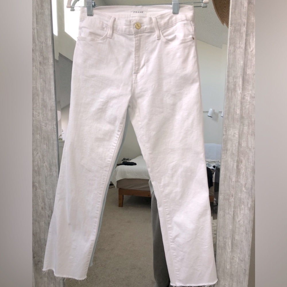 FRAME White Le High Straight Jean 27